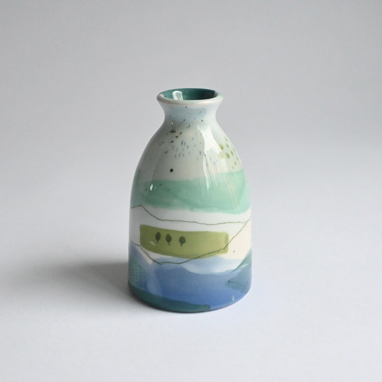 Ceramic Small Vase - Mountains Meet The Sea #5