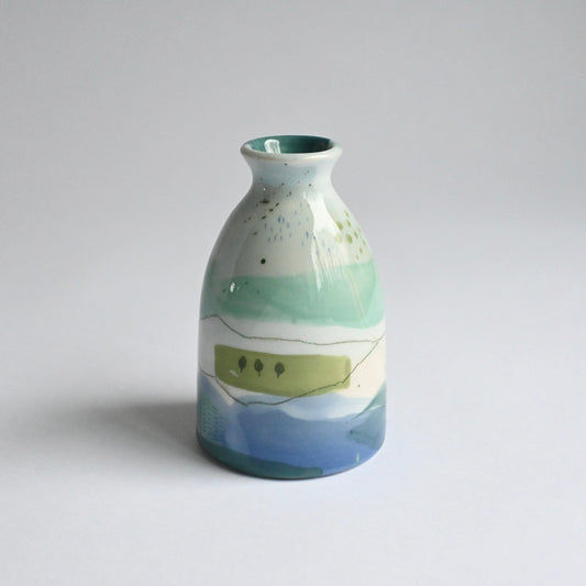 Ceramic Small Vase - Mountains Meet The Sea #5