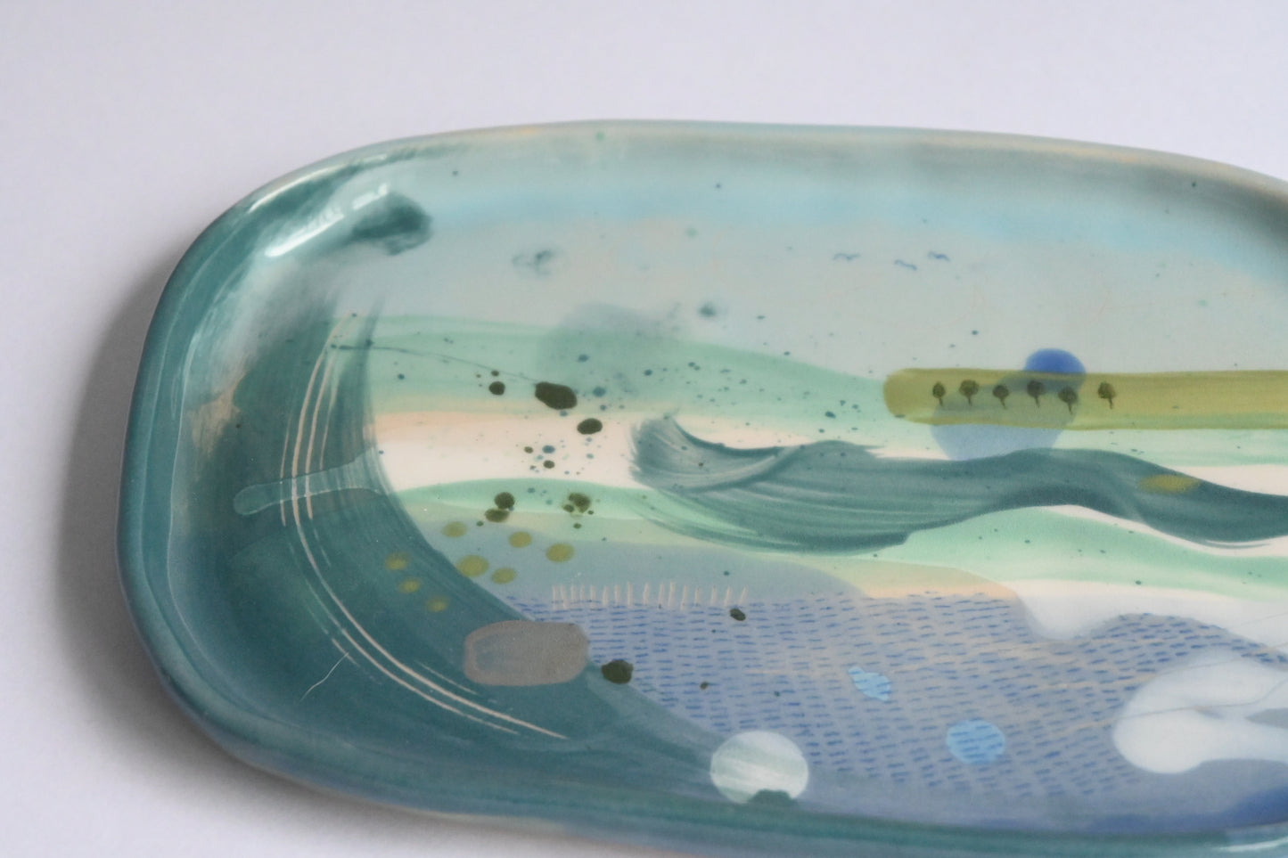 Ceramic Organic Plate - Mountains Meet The Sea #2